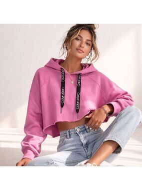 Calvin Klein Pink Hoodie Large Athleisure Minimalist Lounge Set